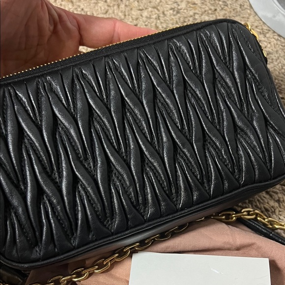 3284 Miu Miu Black Quilted Leather Crossbody Bag - Picture 7 of 13